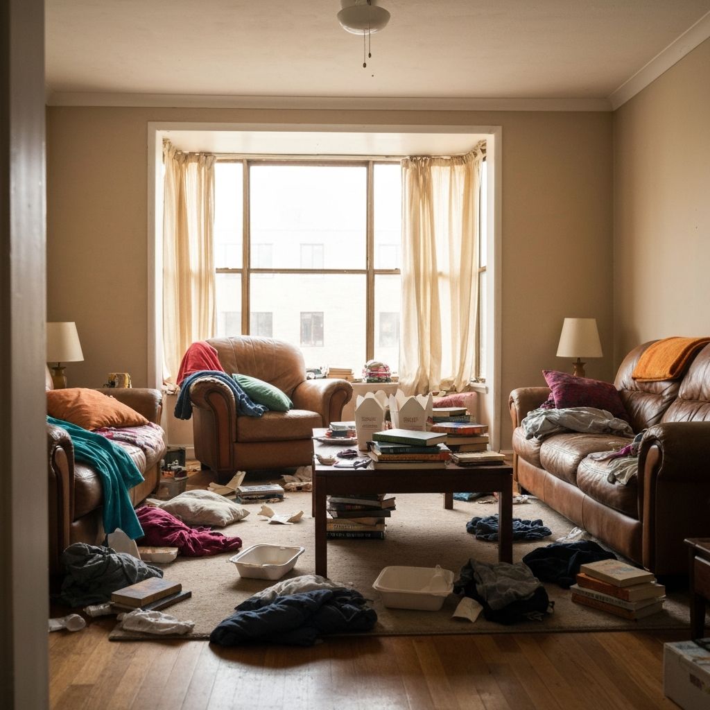 거실 청소 청소 전